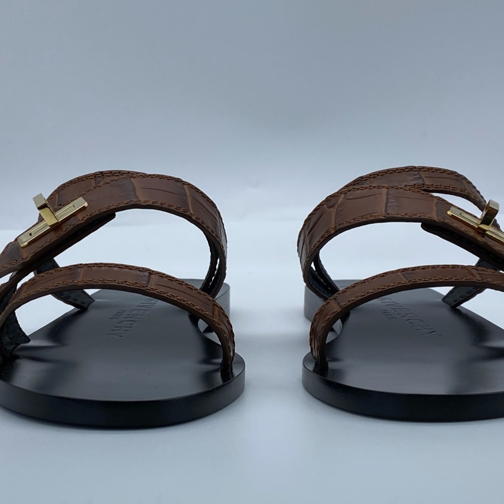 Givenchy Eden Croc-Embossed Leather Slides - Picture 9 of 9